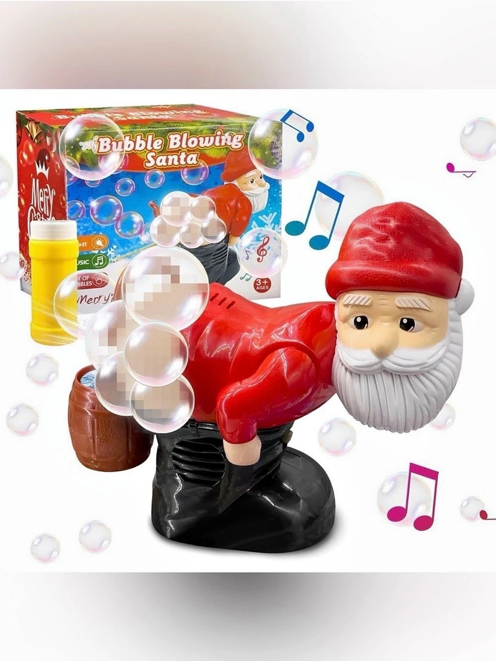 Bubble Blowing Santa Holiday Toy